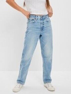 American Eagle Stretch Highest Waist '90s Boyfriend Jean Light Aglow 12 Long